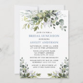 Invitation Aquarelle vert nuptiale déjeuner nuptiale Dusty bl (Devant)