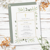 Invitation Aquarelle Vert Or Confirmation