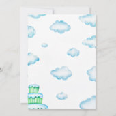 Invitation Aquarelle vert Teddy Bear Avion 5e anniversaire (Dos)