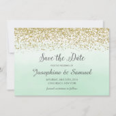 Invitation Aquarelle verte à la menthe Enregistrer la date (Devant)