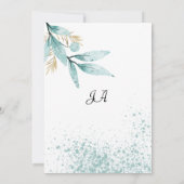 Invitation Aquarelle verte à la menthe feuillage Numéros de t (Dos)