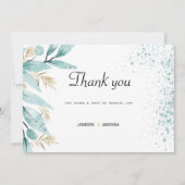 Invitation Aquarelle verte à la menthe Merci (Devant)