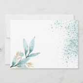 Invitation Aquarelle verte à la menthe Merci (Dos)