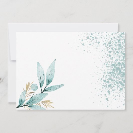 Invitation Aquarelle verte à la menthe Merci (Dos)