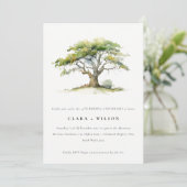Invitation Aquarelle verte Anniversaire Mariage de chêne (Debout devant)