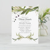 Invitation Aquarelle verte Baby shower virtuel (Debout devant)