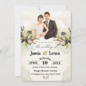 Invitation Aquarelle verte blanche | Un fantasque (Devant)