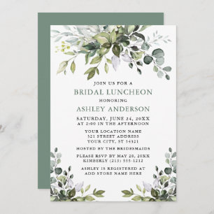 Invitation Aquarelle verte Bridal Luncheon Sage Green