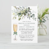 Invitation Aquarelle verte Bridal Luncheon Sage Green (Debout devant)