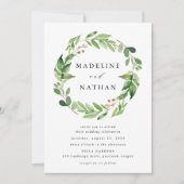 Invitation Aquarelle verte couronne (Devant)