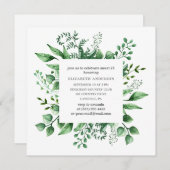 Invitation Aquarelle verte Douce 16. 16e anniversaire vert (Devant / Derrière)
