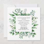 Invitation Aquarelle verte Douce 16. 16e anniversaire vert (Devant)