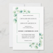Invitation Aquarelle verte douce Eucalyptus Mariage Feuille (Devant)