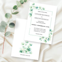 Aquarelle verte douce Eucalyptus Mariage Feuille