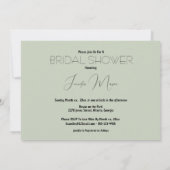 Invitation Aquarelle verte douce Fête des mariées florale (Dos)