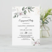 Invitation Aquarelle verte douce Feuille et fleur | Or (Debout devant)