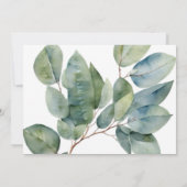 Invitation Aquarelle verte élégante douche nuptiale (Dos)