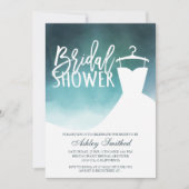 Invitation Aquarelle verte élégante robe chic Douche nuptiale (Devant)