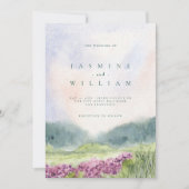 Invitation Aquarelle verte et beige (Devant)