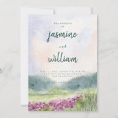 Invitation Aquarelle verte et beige (Devant)