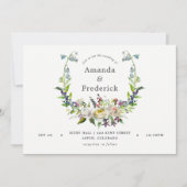 Invitation Aquarelle verte et blanche Sage Mariage Floral (Devant)