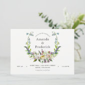 Invitation Aquarelle verte et blanche Sage Mariage Floral (Debout devant)
