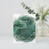 Invitation Aquarelle Verte Et Or Brunch & Bubbly (Debout devant)