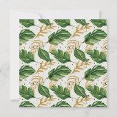 Invitation Aquarelle verte et or Fête des mariées tropicale (Dos)