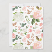 Invitation Aquarelle verte et rose | Baptême (Dos)