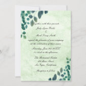 Invitation Aquarelle verte Eucalyptus Mariage Feuille (Devant)