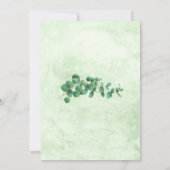Invitation Aquarelle verte Eucalyptus Mariage Feuille (Dos)