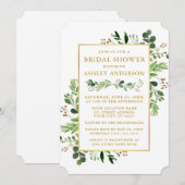 Invitation Aquarelle verte Fête des mariées d'or Eucalyptus (Devant / Derrière)