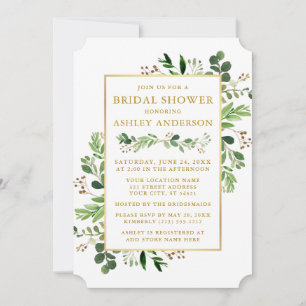 Invitation Aquarelle verte Fête des mariées d'or Eucalyptus