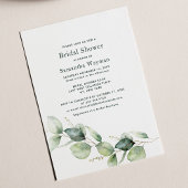 Invitation Aquarelle verte Fête des mariées Eucalyptus