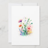 Invitation Aquarelle verte Fête des mariées Fleur sauvage (Dos)