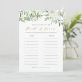 Invitation Aquarelle verte Floral Guess the Age Game Card (Debout devant)
