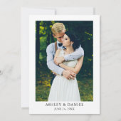 Invitation Aquarelle verte Geo Frame Photo Retour Mariage (Dos)