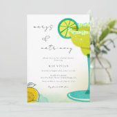 Invitation Aquarelle verte Margarita Lime Fête des mariées (Debout devant)