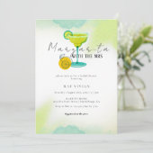 Invitation Aquarelle verte Margarita Lime Fête des mariées (Debout devant)