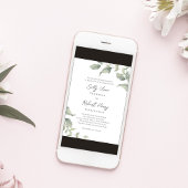 Invitation Aquarelle verte Mariage vert