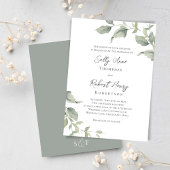 Invitation Aquarelle verte Mariage vert