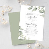 Invitation Aquarelle verte Mariage vert