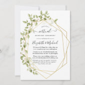 Invitation Aquarelle verte Mariage virtuel géométrique (Devant)