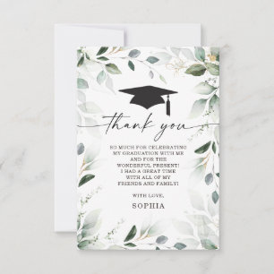 Invitation Aquarelle verte Merci de graduation Photo