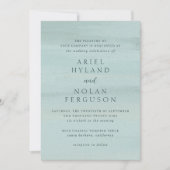 Invitation Aquarelle verte moderne Mariage élégant (Devant)