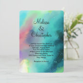Invitation Aquarelle verte moderne Nebula Mariage Abstrait (Debout devant)