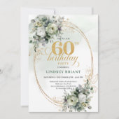 Invitation aquarelle verte pour les 60 ans d'Eucal (Devant)