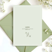 Invitation Aquarelle verte Sage Floral Mariage islamique