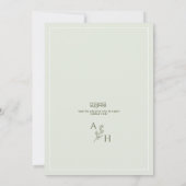 Invitation Aquarelle verte Sage Floral Mariage islamique (Dos)