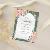 Invitation Aquarelle verte Sage Mariage